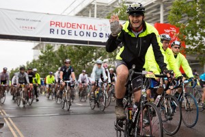 Prudential RideLondon, London-Surrey 100 – start of the mass participation sportive at the Queen Elizabeth Olympic Park, London. 10 August 2014